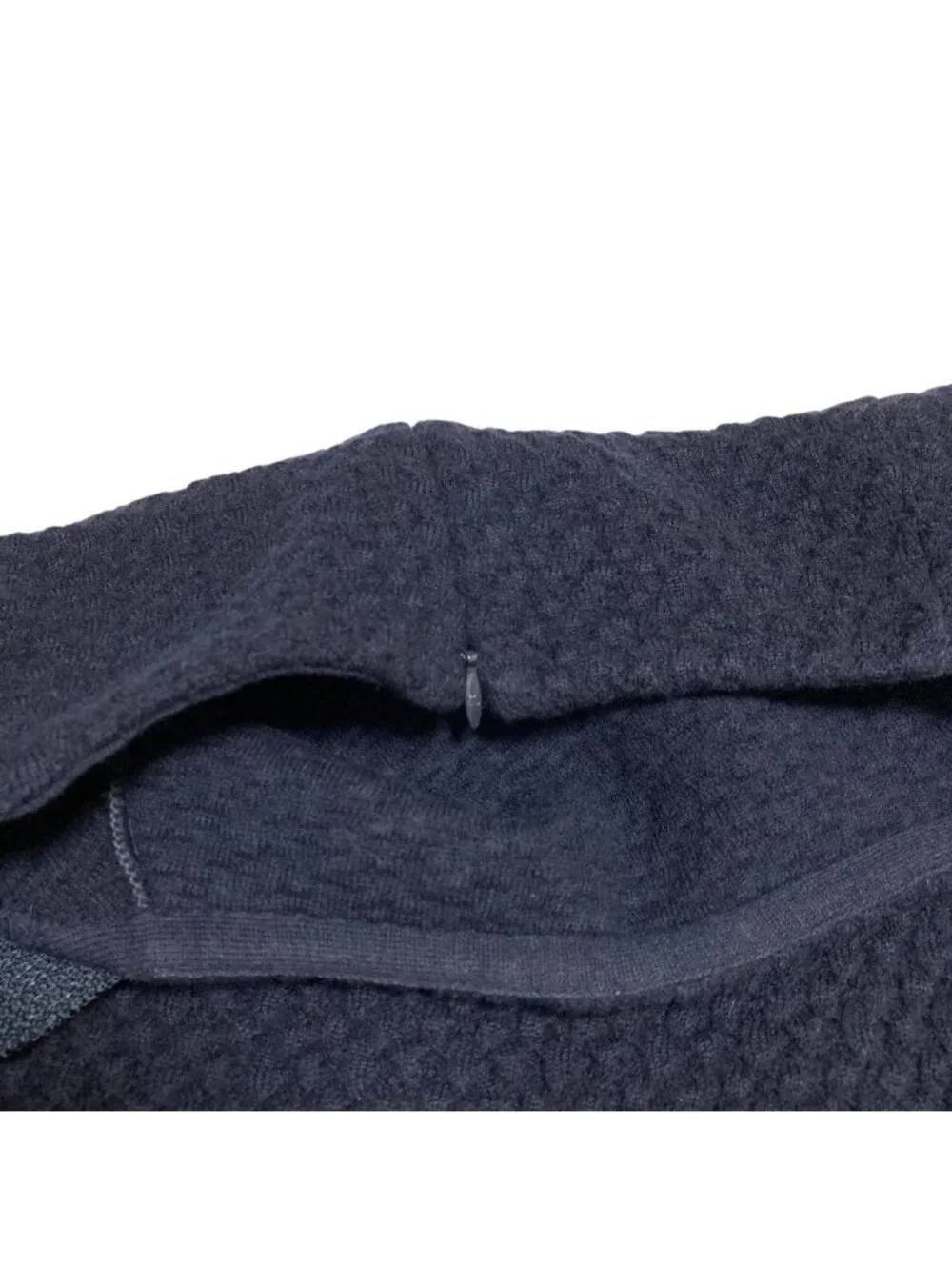 Chanel CC Logo Sleeveless Waffle Knit Dress 36 Navy